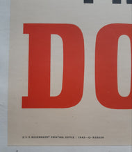 Load image into Gallery viewer, Beautiful Original American WWII Safety Poster - Dated 1943