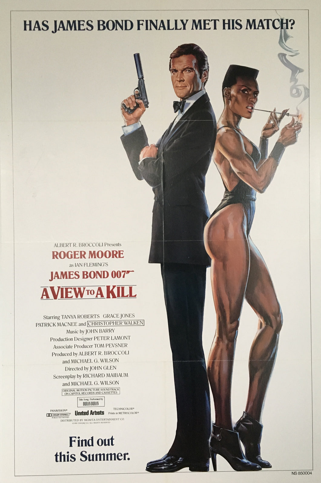 Original James Bond, A View to a Kill Movie Poster Roger Moore
