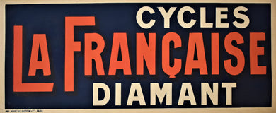 Original 1900 Cycles La Francaise Diamant Banner Poster