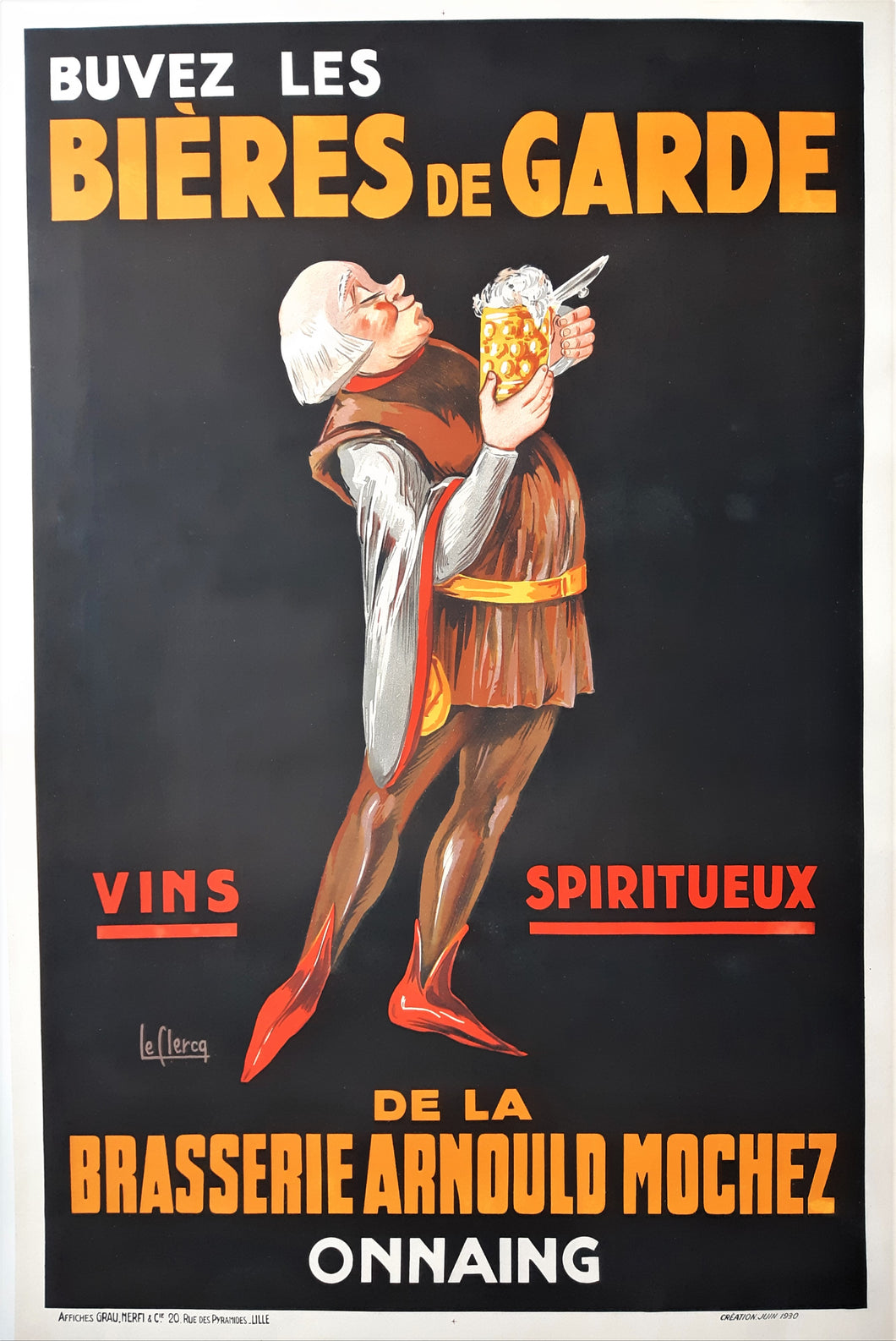 Original Bières de Garde Poster 1930 Art-Deco Poster