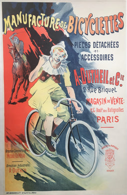 1894 Bicycle Poster, A. Dutheil Manufacture de Bicyclettes