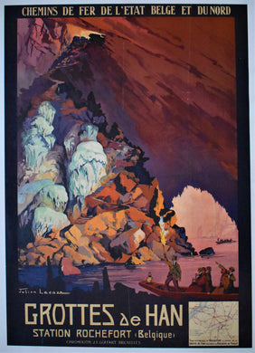 1920s Belgian Railway Poster for Grottes de Han - Lacaze