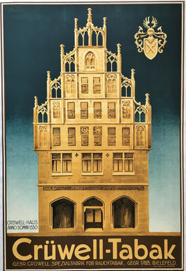 1920s Original German Cruwell Tabak Art Deco Lithograph Poster