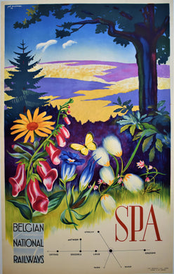 1946 Original Belgian National Railways  Poster Lierre - SPA