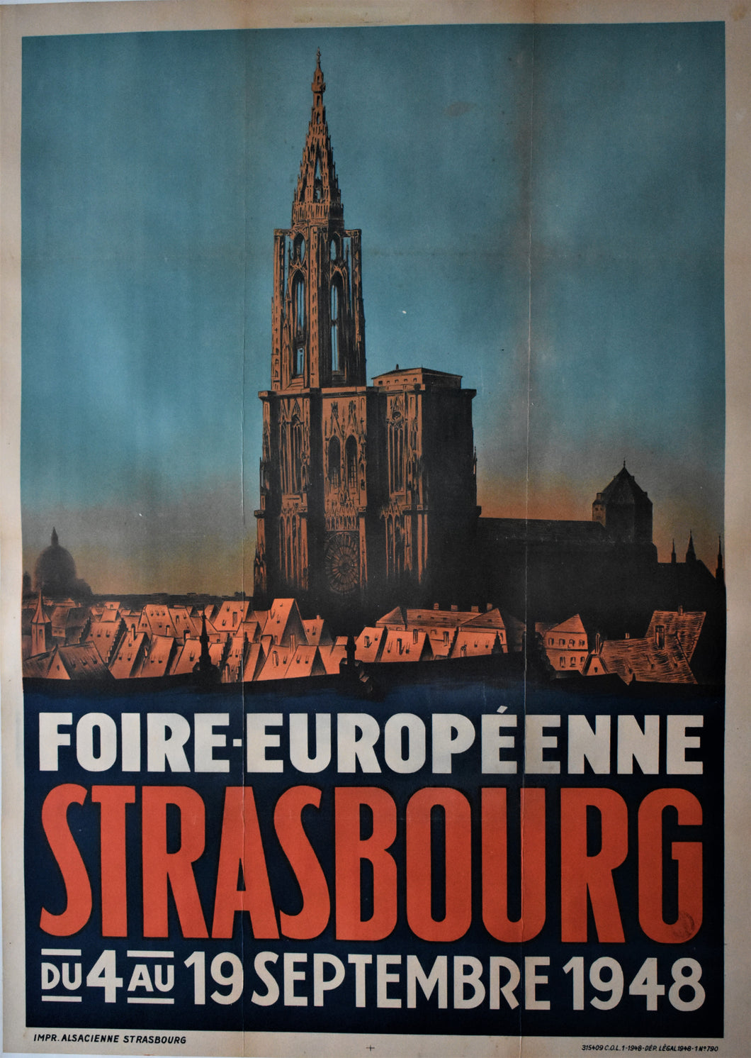 1948 Strasbourg European Fair Original Poster