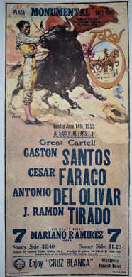 1959 Mexican Bullfighting Poster