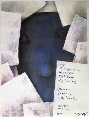 1992 Contemporary Polish Poster for a Book Fair - Famous Artist Stasys