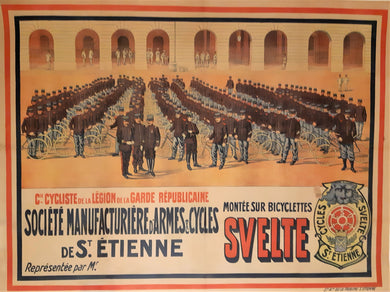 Svelte, Bicycles poster, Art Deco, Rare, Original France Lithograph, Military