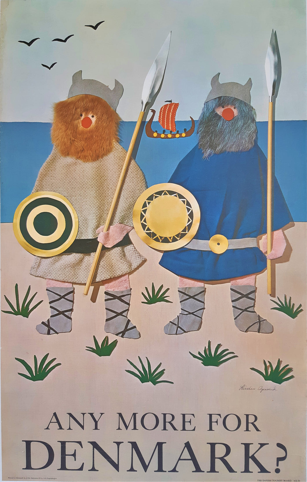 Denmark, Vikings, Art Poster, Original Lithograph