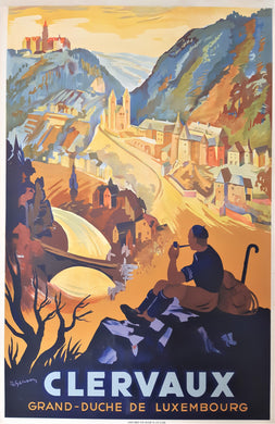 Original Poster Luxembourg, Clervaux, Art Deco, Original Lithograph