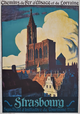 Strasbourg original poster lithograph 1924