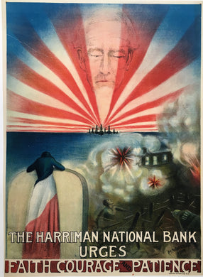 American 1918 Harriman National Bank First World War Poster - Featuring Uncle Sam