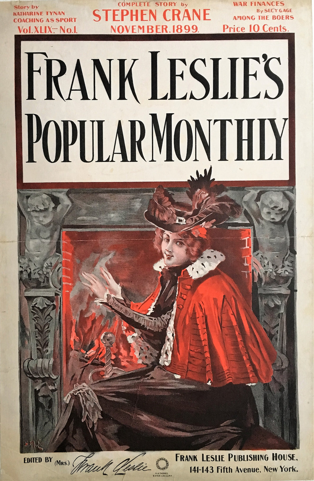 Original American Literary Poster “Frank Leslie’s Popular Monthly” for November 1899