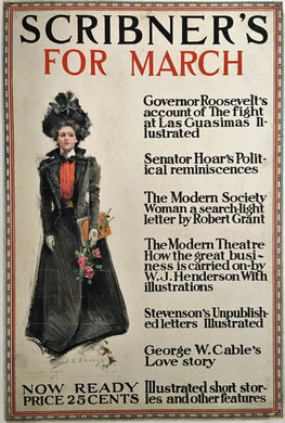 American Literary Poster “Scribner’s For March” 1899