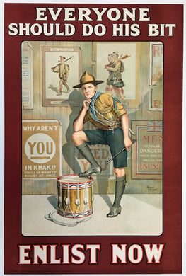 British First World War Original Recruiting Poster 1915 Everyone Should Do His Bit - Boy Scout image