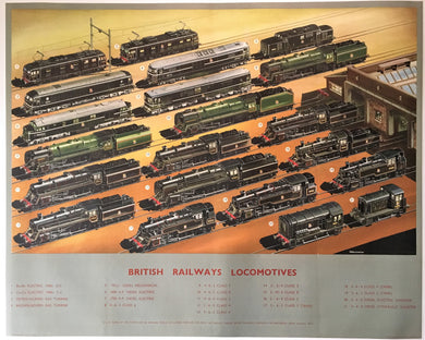 British Railways Locomotives Large Original Poster 1950s