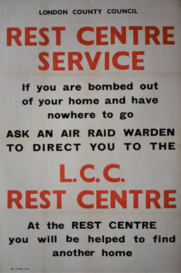 British Second World War Blitz Rest Centre Poster