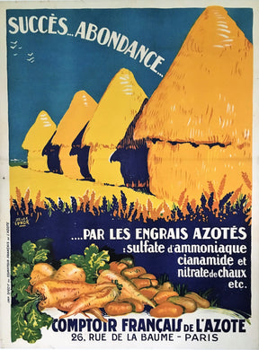 Ca1925 Original French Fertilizer Lithograph Poster