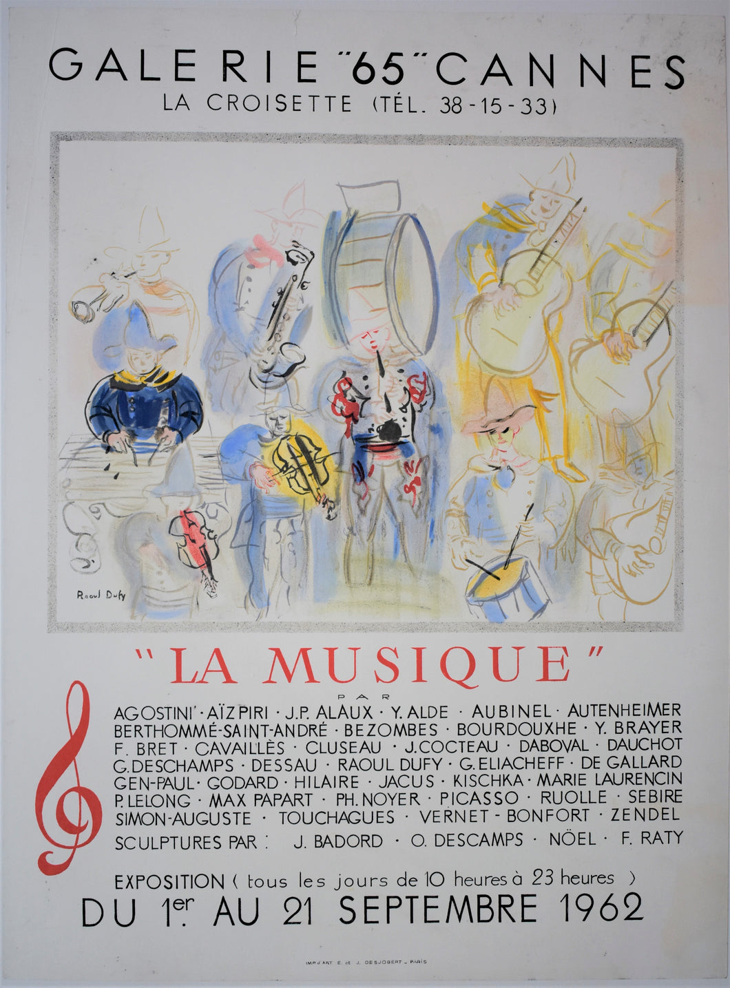 Cannes Art Gallery Raoul Dufy Exhibition Poster