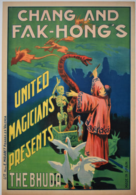 Chang and Fak-Hong's United Magicians 1920s Poster (The Bhuda)