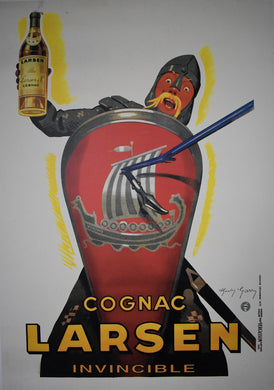 Cognac Larsen Original 1930s Poster Alcohol, Bar Poster