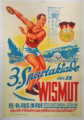 Early East German Cold War Sports Poster - 1952