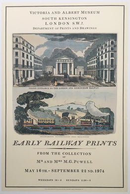 Early Railway Prints 1974 Exhibition Poster, Victoria and Albert Museum