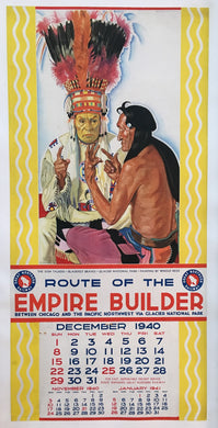 Empire Builder, Great Northern Railway Original 1940 Blackfoot Indians Poster by Winhold Reiss