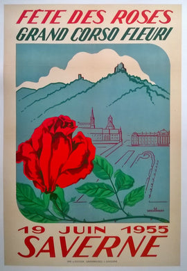 Fete Des Roses Saverne 1955 Original Poster