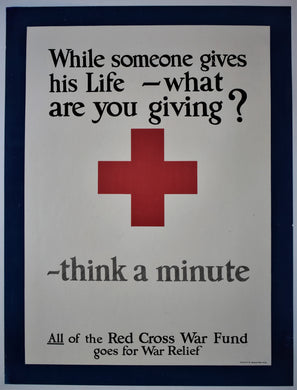 First World War American Red Cross War Relief Poster Someone Gives His Life