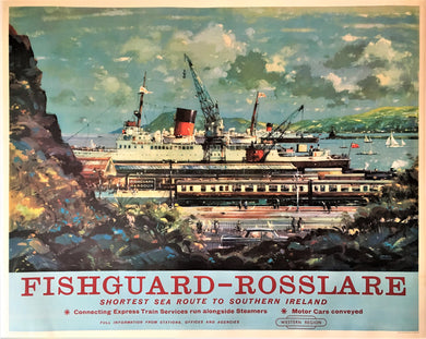 Fishguard-Rosslare British Railways Large Original Poster