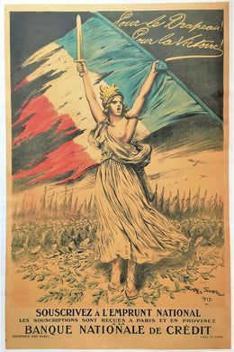 French Dramatic First World War, “For the Flag, For Victory” Original Bond Poster
