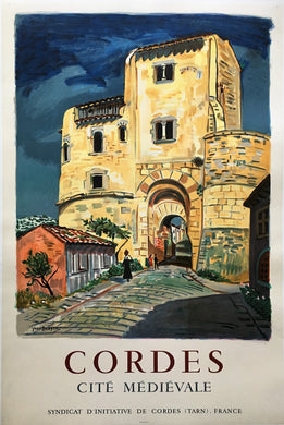 French Tourism Poster for the Medieval City of Cordes.