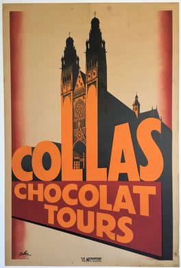 Great Original Art Deco style 1930 Poster Chocolat Collas