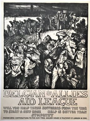 Great War Belgian & Allies Aid League Poster - by Frank Brangwyn