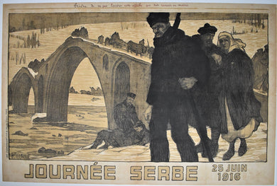 Great War French Poster, Journée Serbe, 25 Juin, 1916