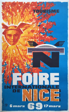International Tourism Festival in Nice, France, 1969 - Original Lithograph Poster