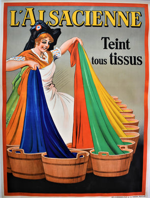 Large, Colorful and Original 1920s L'Alsacienne Poster