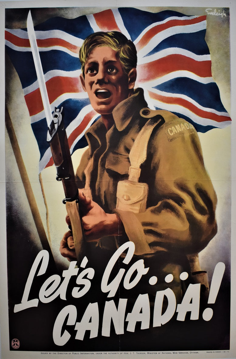 “Let’s Go Canada” Original WWII Recruiting Poster. – Rarevintageposters.com