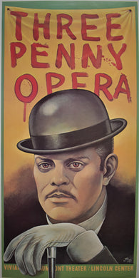 Lincoln Center Three Penny Opera Original Vintage Poster Featuring Raul Julia.