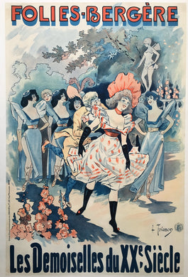 Original 1899 Folies-Begere Poster, the ladies of the 20th Century, Les Demoiselles du Xxe Siècle.