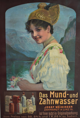 Original 1910s German Mouthwash Poster