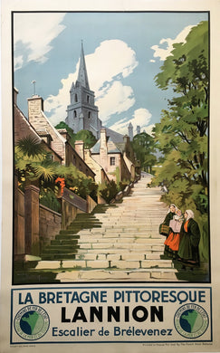 Original 1914 Railway Poster for Lannion, France