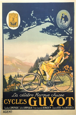 Original 1920s Cycles Guyot Advertising Poster