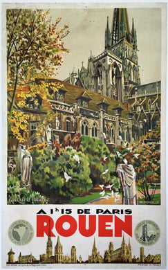 Original 1920s State Railways Poster for Rouen