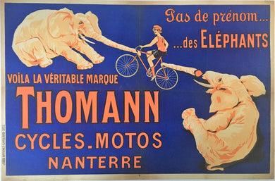 Original 1920s Thomann Cycle Poster, Nanterre Stone Lithograph