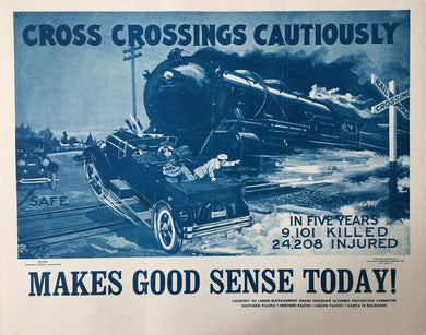 Original 1923 Public Service Railway Safety Poster