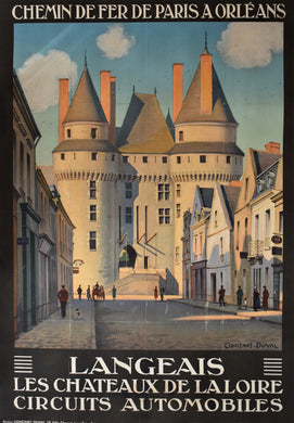 Original 1927 Langeais Castle Lithograph Poster by Constant Duval