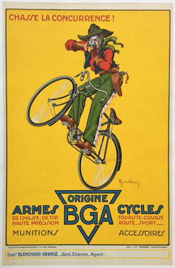 Original 1930s BGA Firearms and Cycles Advertising Poster
