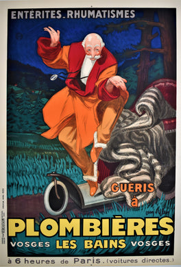 Original 1931 Poster Plombieres les Bains, Vosges Travel Poster
